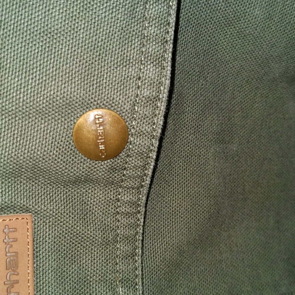 Carhartt Men's Size L Lined Snap Front Barn Chore Jacket Shacket Custom Logo - Picture 5 of 12